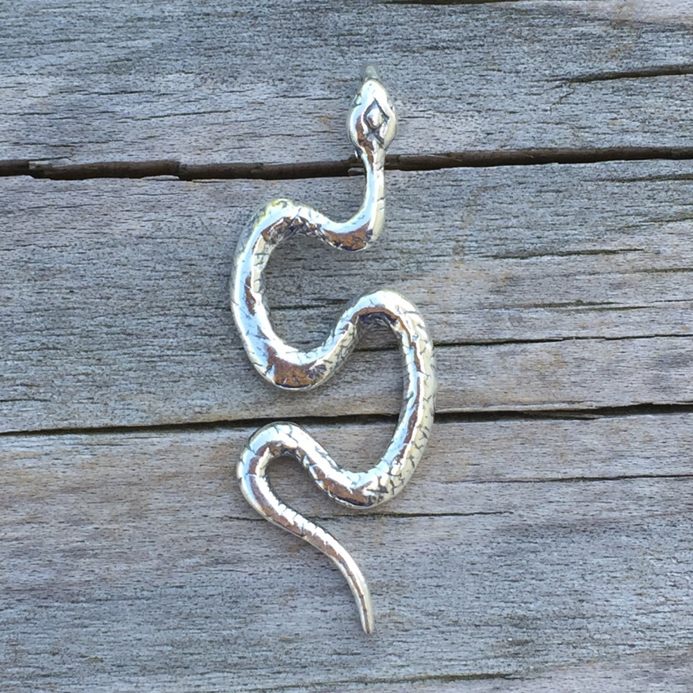 Snake Pendant Solid .925 Sterling Silver Serpent Made in USA - Picture 3 of 7